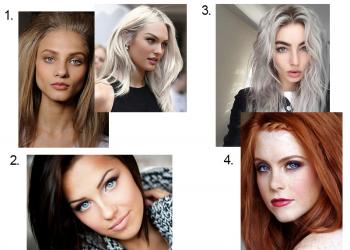 Wybór koloru włosów dla niebieskich i szarych oczu